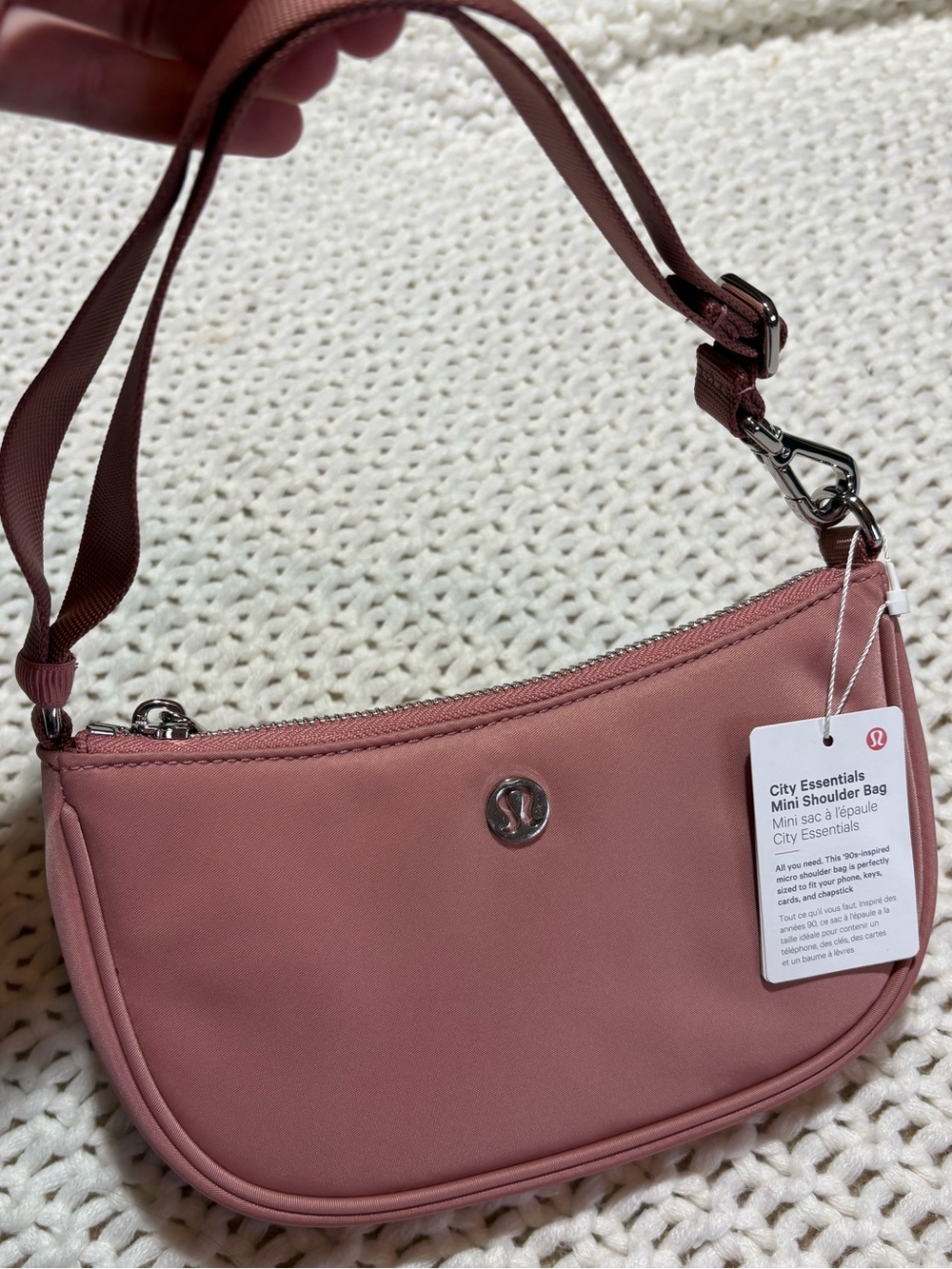 lululemon deco pink city essentials mini shoulder 1L